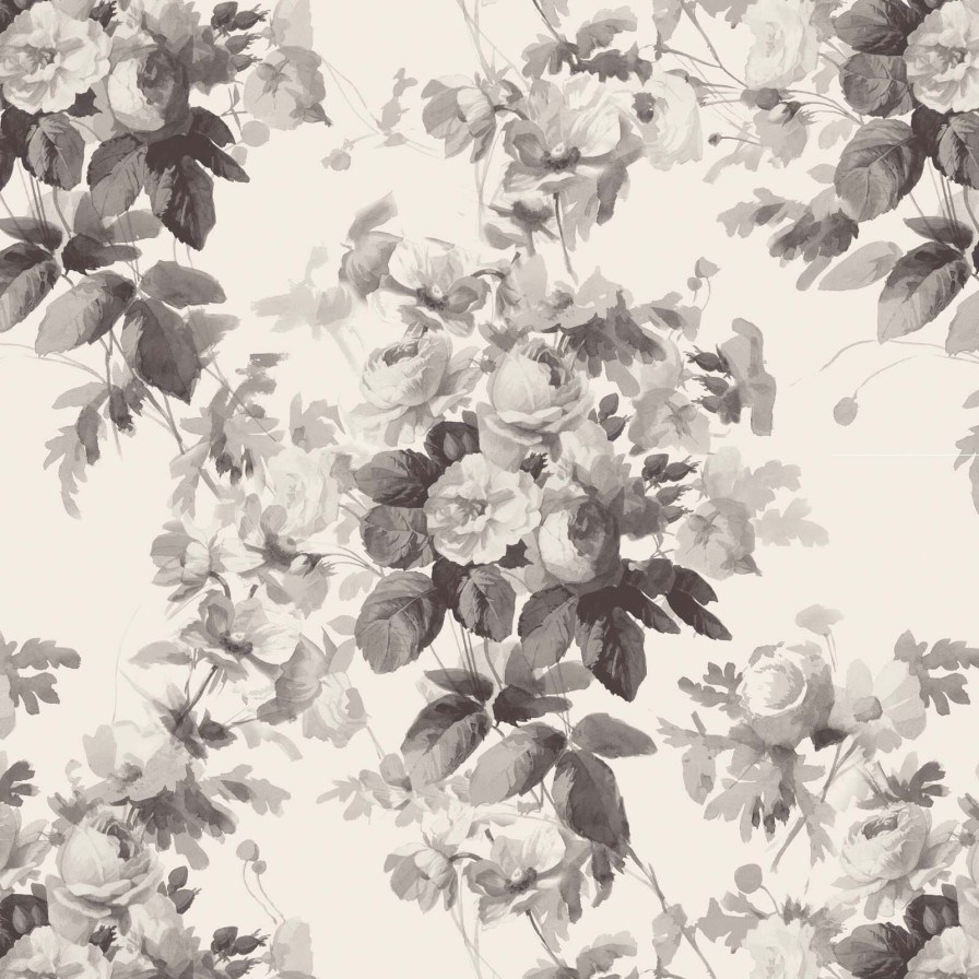 Wallpaper House of Hackney | London Rose Traditional Wallpaper-Smoke Grey