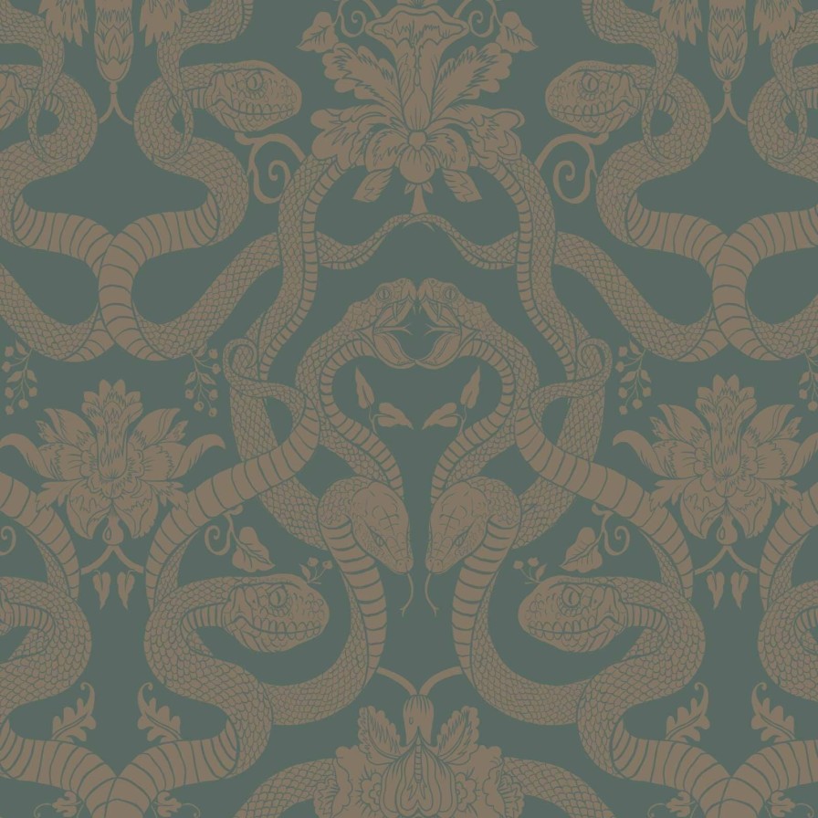 Wallpaper House of Hackney | Anaconda Traditional Wallpaper-Eucalyptus