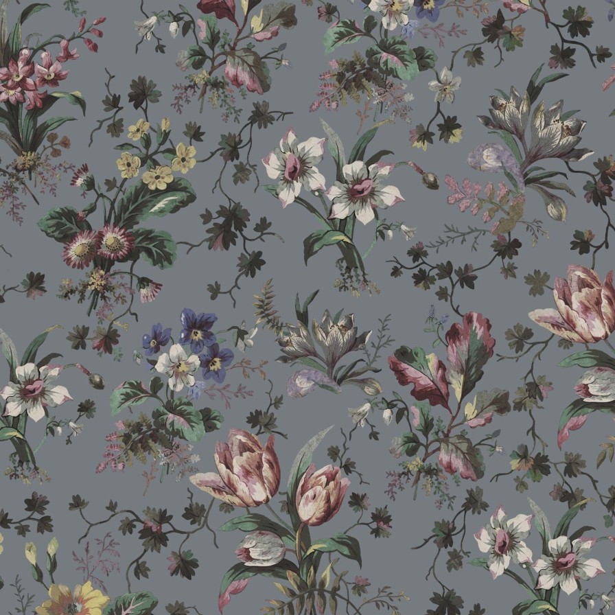 Wallpaper House of Hackney | Tulipa Wallpaper-Pewter