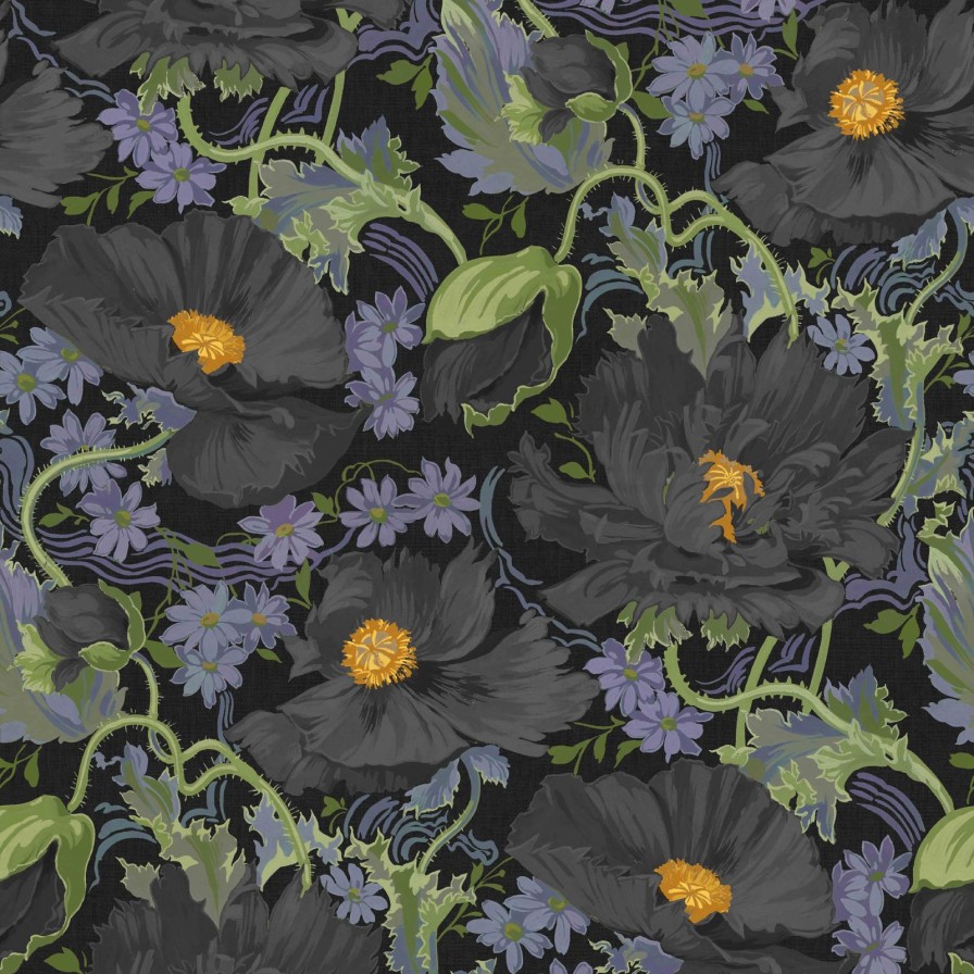 Wallpaper House of Hackney | Papavera Wallpaper-Noir