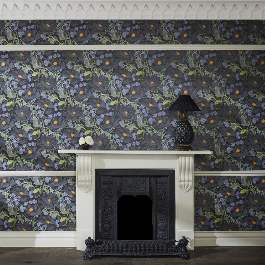 Wallpaper House of Hackney | Papavera Wallpaper-Noir